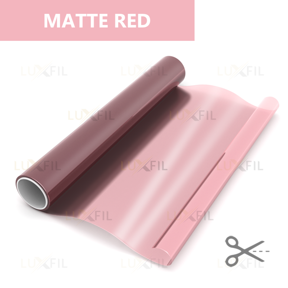 Пленка для окон декоративная MATTE RED LUXFIL, на отрез (ширина рулона 1,524 м.)