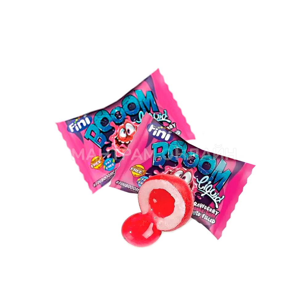 Жевательная резинка Fini Booom Liquid Bubble Gum вкус клубника 5 г
