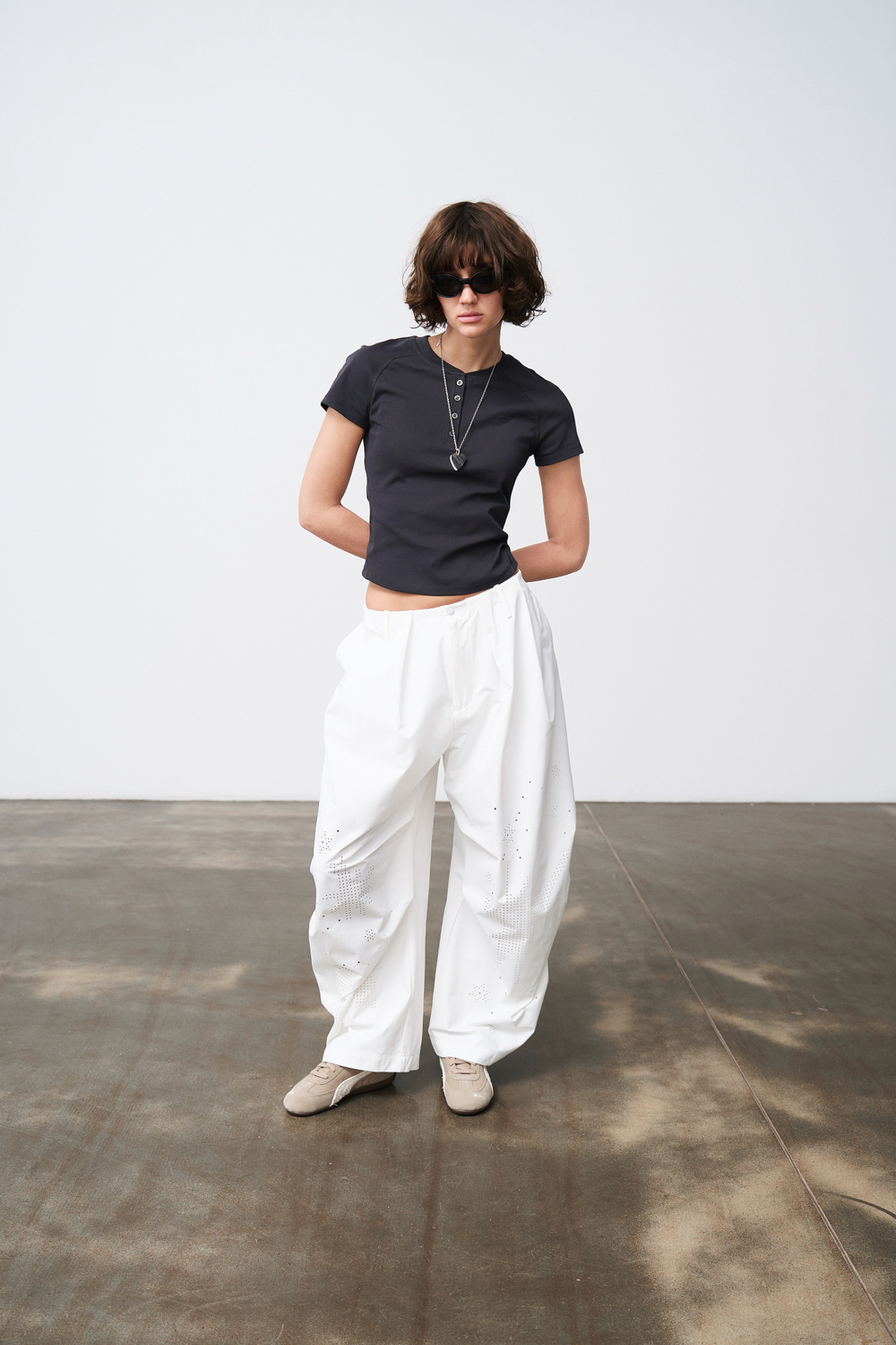 Брюки Nothomme Monterest Retro Wide-Leg Paratrooper Pants "Purl White" Women’s