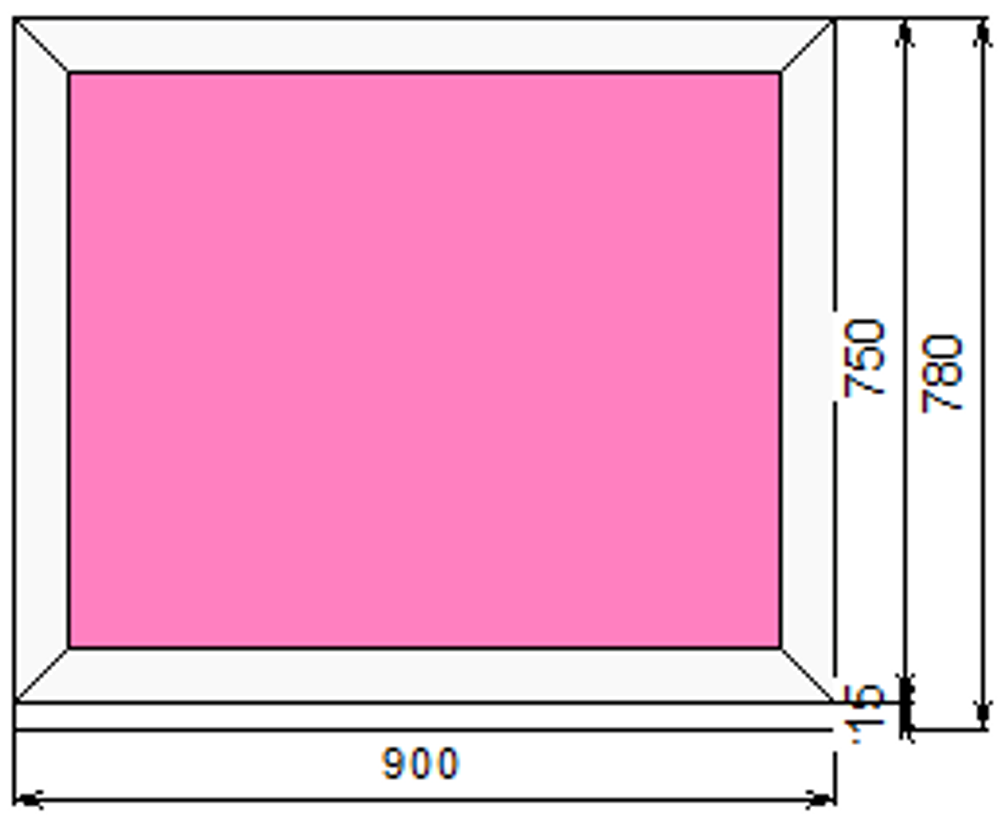 Пластиковое окно 750 х 900 ТермА Эко с глухой створкой