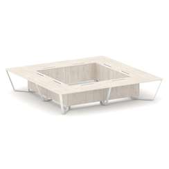 Steel Meet Стол переговорный квадратный KDK-PR.B.SP-20K2 Денвер Светлый/Металл Белый 4000*4000*750