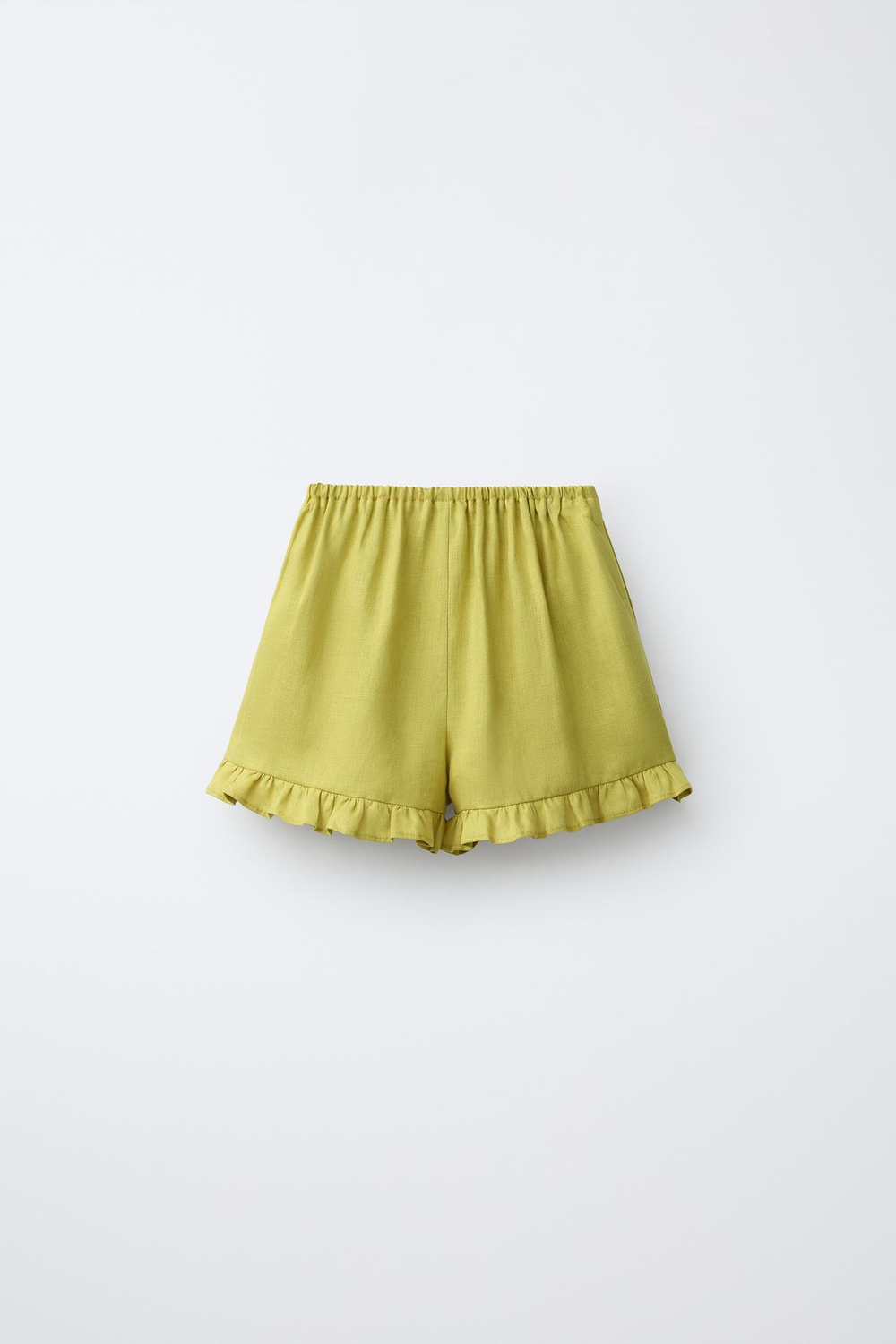 ZARA БЕРМУДЫ ИЗ 100% ЛЬНА, ОЛИВКОВЫЙ
