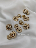 Пуговицы золотистые мятый металл