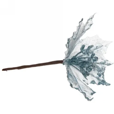 Украшение новогоднее «Пуансеттия-Вуаль» 15 см, Голубой