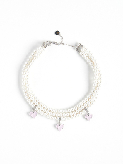 Колье "Delicacy pink soul" Silver