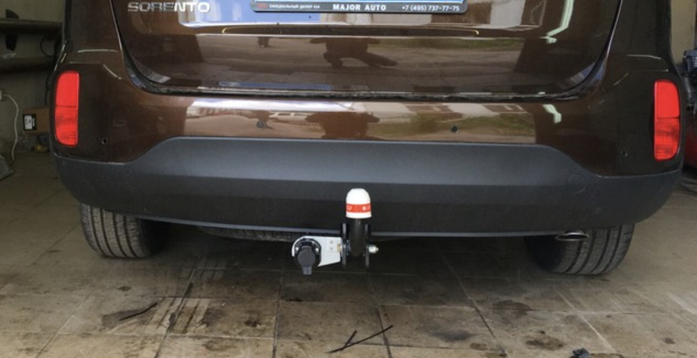 Фаркоп Hyundai Santa Fe 2012-2018, Kia Sorento (кроме Prime) 2012-2020, условно-съемный,(без электрики) Трейлер.7231