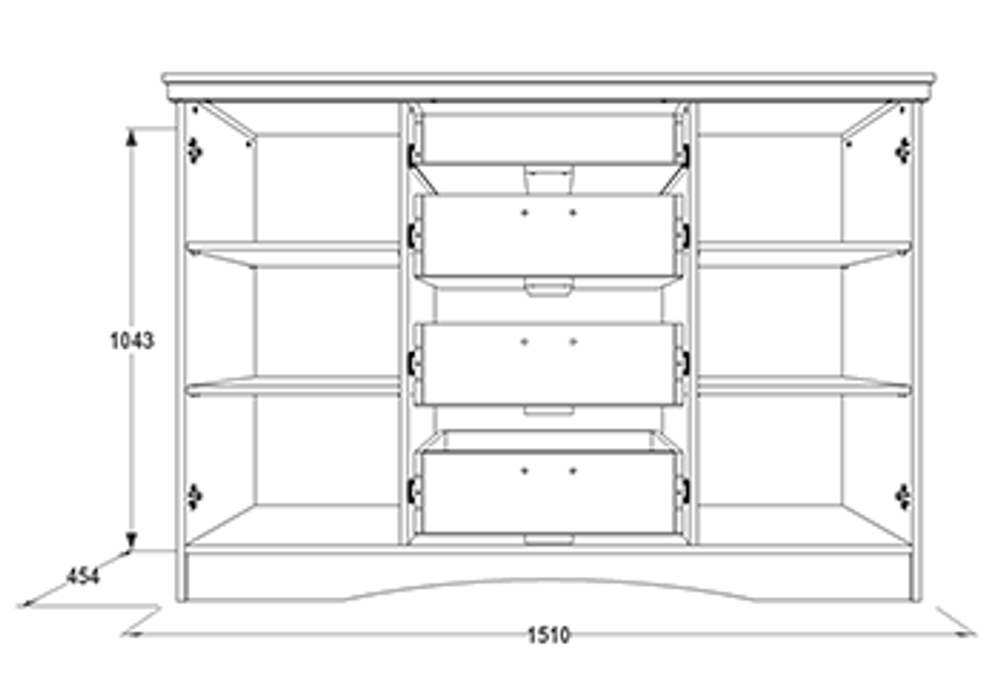 Комод "Ольга-10" многоцелевой (белый/жемчужный ясень), ЛДСП/МДФ, Фант-мебель, г. Волжск