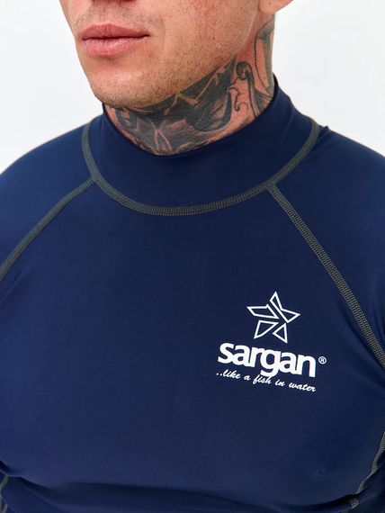 Футболка рашгард лонгслив Sargan Агидель UPF 50+ мужская темно-синяя