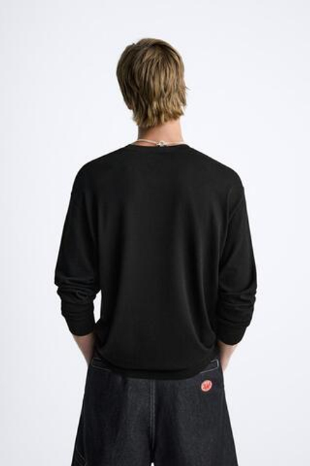 ZARA СВИТЕР ИЗ СМЕСОВОЙ ВИСКОЗЫ, ЧЕРНЫЙ