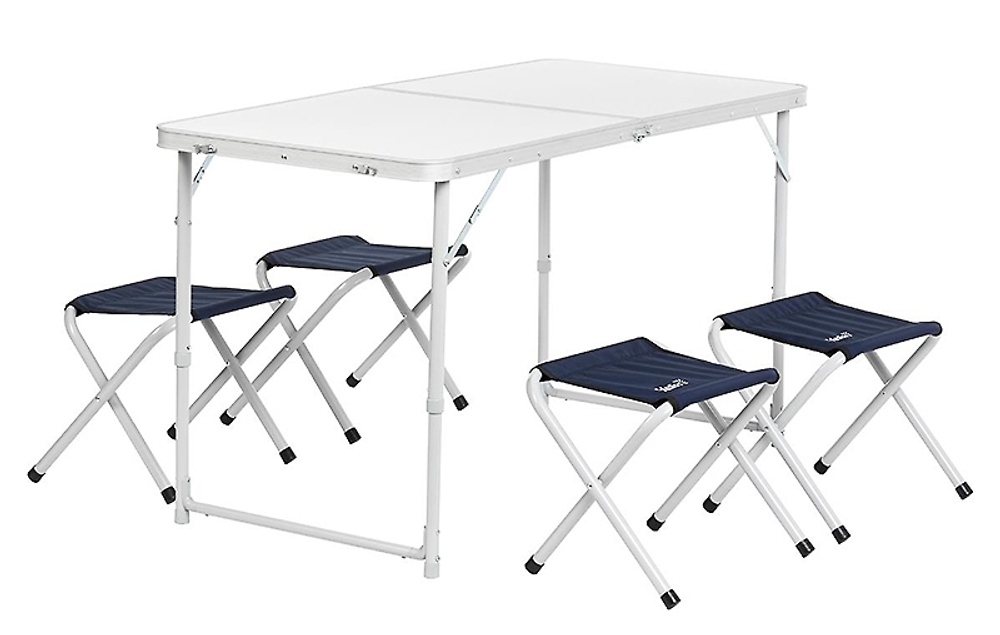 Набор мебели Helios , стол + 4 табурета (21407+21124) ALU