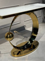 Стол-консоль Ist Casa Дрим, 120х40х78 см, белый бентли, золотой