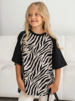 Хлопковая детская футболка с принтом зебры