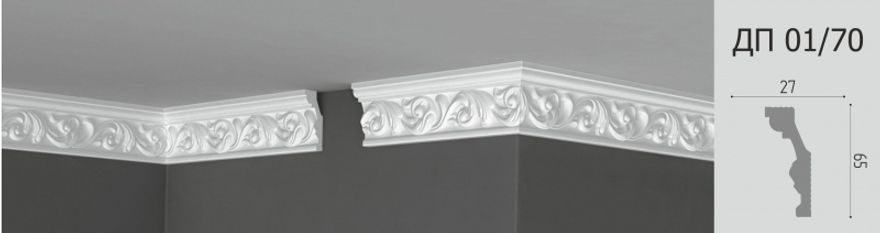 Плинтус потолочный Де-Багет Декор ДП 01/70