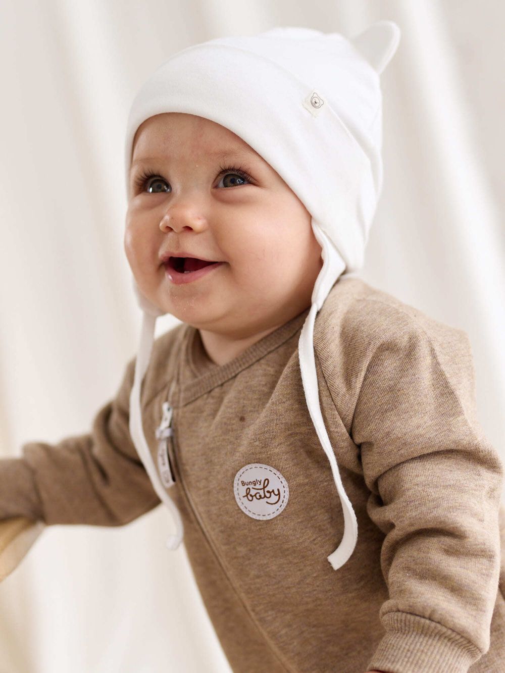 Шапка трикотажная двухслойная "Молоко" 0+