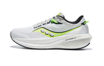 Saucony Triumph 21 marathon flagship lightweight cushioning shock absorption non-slip wear-resistant low-cut casual running shoes men's white green