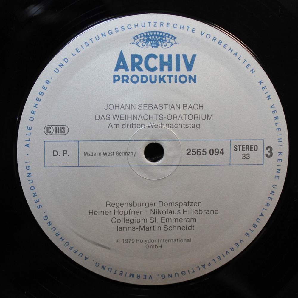 Regensburger Domspatzen, Hanns-Martin Schneidt / J.S. Bach: Weihnachts-oratorium (3LP)