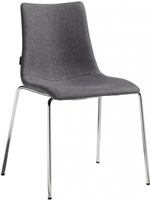Стул с обивкой Scab Design Zebra Pop 4 legs, хром, серый