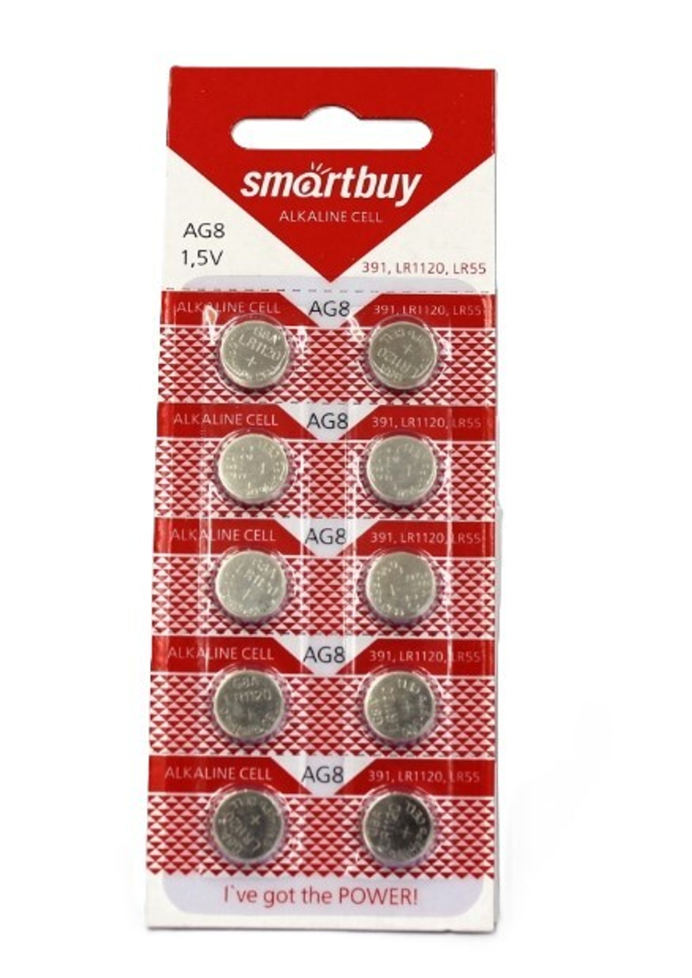 Батарейка Smartbuy AG8 LR55 LR1120 1шт