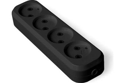 Колодка "UNIVersal" 4 гн. б/з AБС-пластик (еврослот) черный