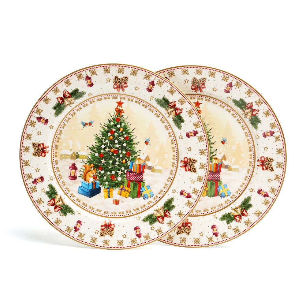 НАБОР ТАРЕЛОК ОБЕДЕННЫХ LEFARD "ЕЛКА" 2 ШТ. 27 СМ (КОР=9НАБ.)