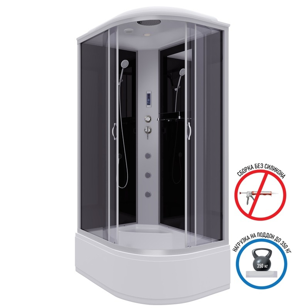 Душевая кабина Niagara Classic NG-2510-14LF (120х80х215) высокий поддон(40см),стекло тонированное,4 места