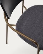 Стул Maureen ясеневый шпон в темной отделке и металл с отделкой из латуни