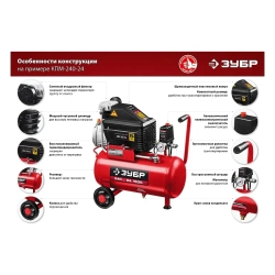 Воздушный компрессор ЗУБР КПМ-260-50 серия "Мастер"