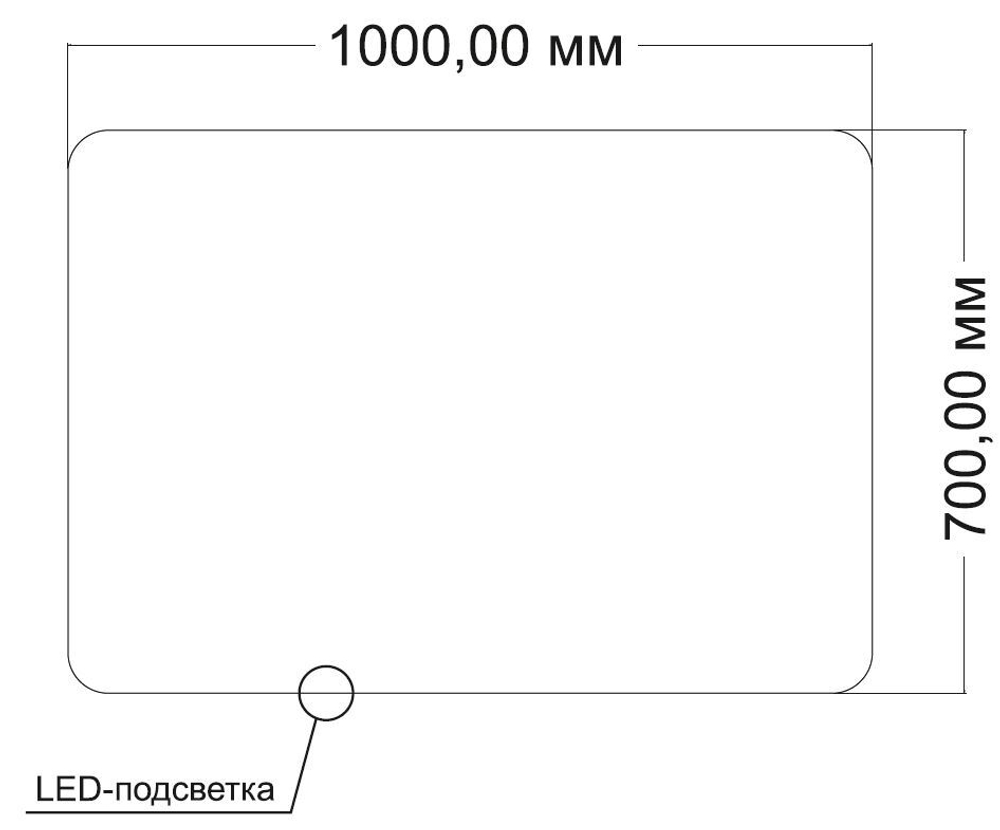 Зеркало Vincea LED VLM-3BE1007 1000х700 c сенсорным выключателем и диммером