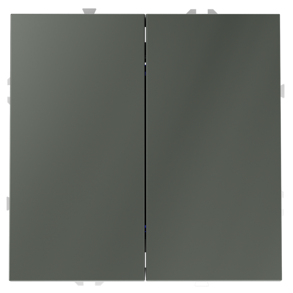 Перекрестный переключатель встраиваемый VOLTUM S70 двухклавишный 10А, (титан)