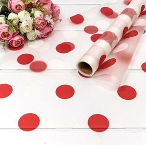 Пленка прозрачная "Горох" Красный