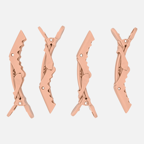 Зажимы для волос крокодил пластиковые с покрытием Soft Touch 110 мм. 4 шт., Stavver ST72