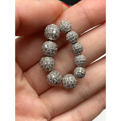 мл8-р Бусина со стразами Milano LUX 8 мм, родий