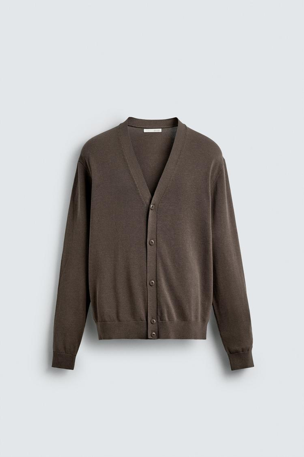 ZARA ЛЕГКИЙ КАРДИГАН, СЕРО-КОРИЧНЕВЫЙ