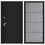 Дверь входная Лабиринт CLASSIC шагрень черная 25 Бетон светлый металлическая