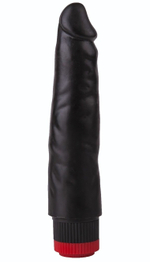 Реалистичный чёрный дилдо с вибрацией - 16,5 см. (Цвет: черный)