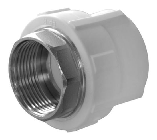 Муфта под шестигранник Политэк 32x1" ВР с внутренней резьбой комбинированная полипропиленовая