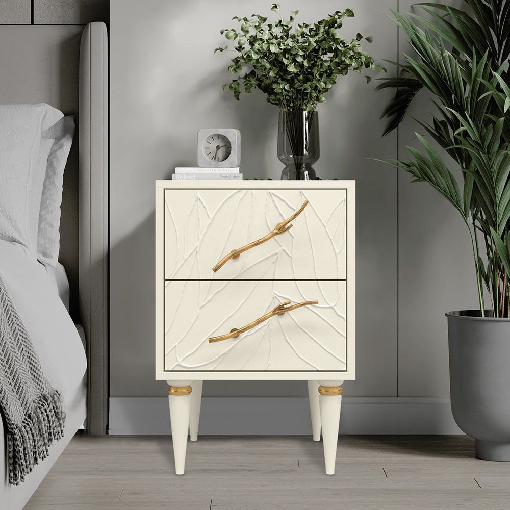 Тумба Арт Колор leaves Классик Голд Кремовый белый