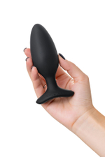 Черная анальная втулка LOVENSE Hush 2 (M) - 13,5 см.