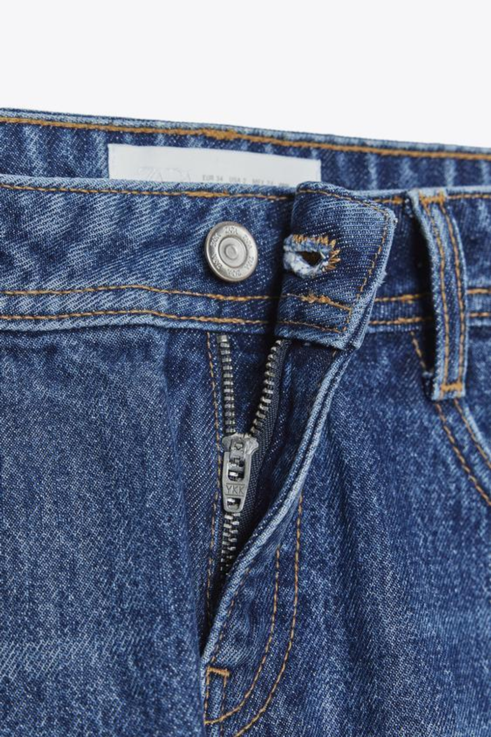 ZARA ДЖИНСЫ Z1975 С ШИРОКИМИ БРЮЧИНАМИ, РЕМНЕМ И НИЗКОЙ ПОСАДКОЙ, ВЫЦВЕТШИЙ СИНИЙ