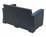 Диван пластиковый плетеный двухместный с подушками Siesta Contract Monaco Lounge, антрацит