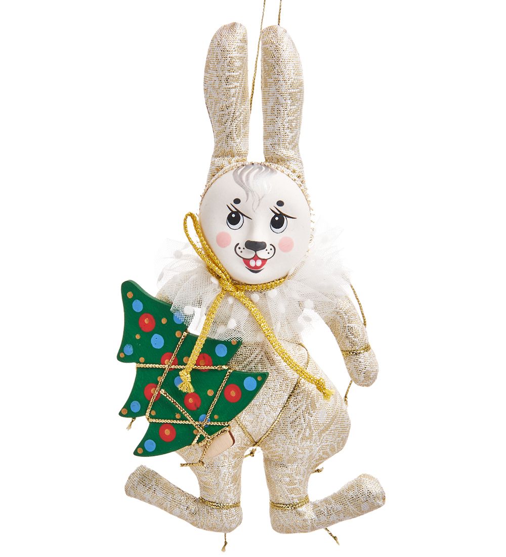 РусКукла RK-468/1 Кукла подвесная «Кролик с елкой»