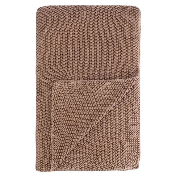 Плед из стираного хлопка цвета мокко из коллекции essential, 130x180 см