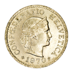 Switzerland, 5 Rappen, 1970 – Libertas Series, AU