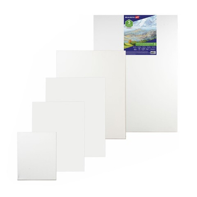 Набор холстов на подрамнике, хлопок 100%, 5 штук (18×24, 24×30, 30×40, 40×50, 50×70 см), среднезернистый, BRAUBERG ART CLASSIC