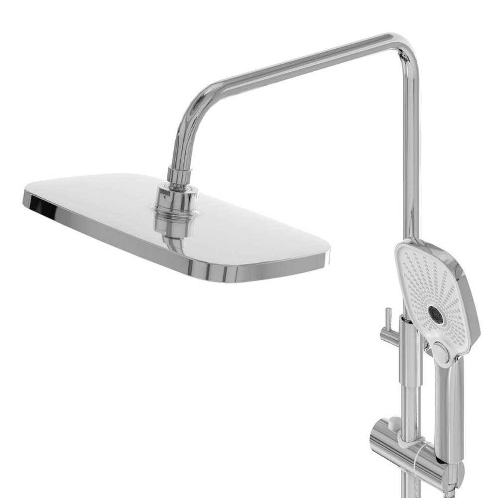 Душевая стойка Grossman Pragma 500.K35.03.100 с верхним душем,ручной лейкой и смесителем,хром глянцевый,1 место