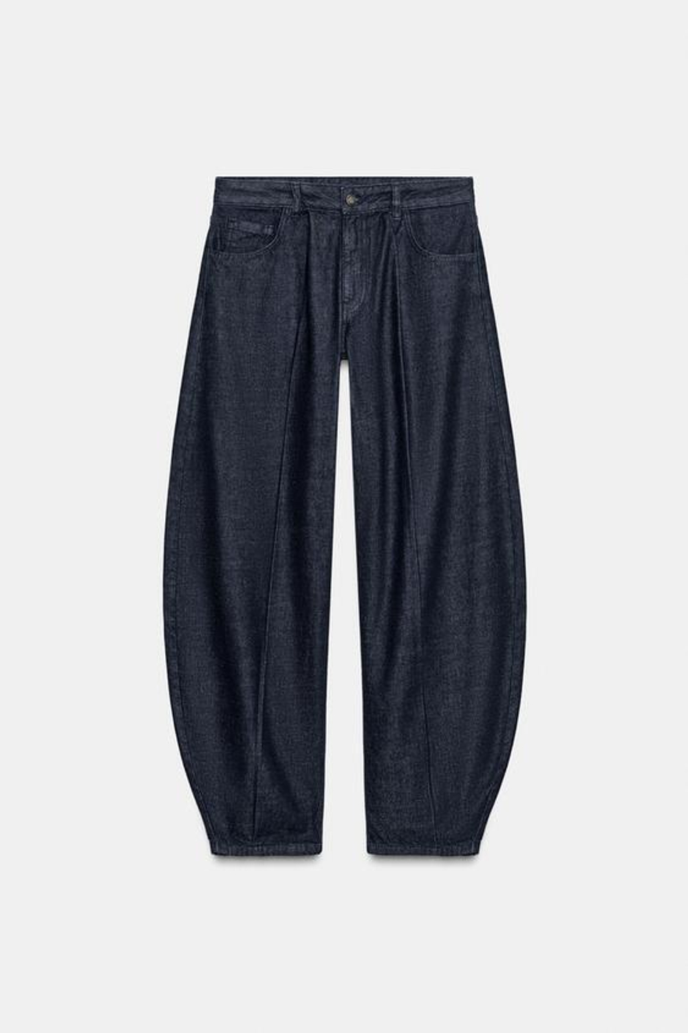 ZARA ДЖИНСЫ BALLOON СО СРЕДНЕЙ ПОСАДКОЙ — ZW COLLECTION, СИНИЙ