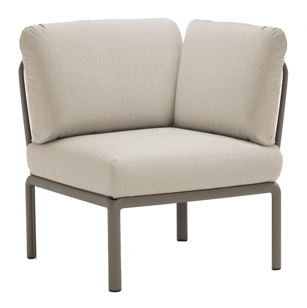 Модуль угловой пластиковый с подушками Nardi Komodo Elemento Angolo, тортора, панама