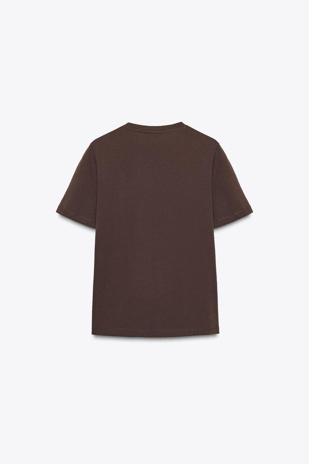 ZARA МАЙКА С БРОШЬЮ, КОРИЧНЕВЫЙ