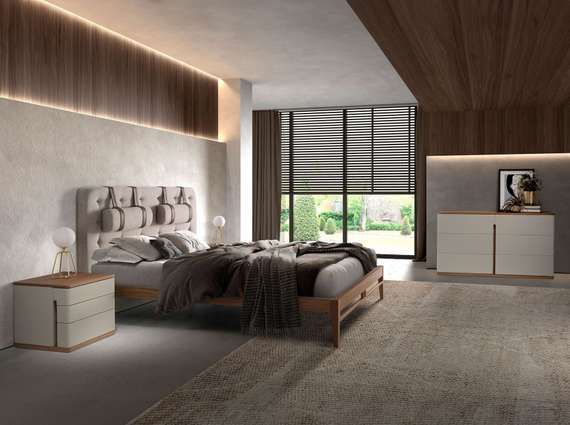 Комод  7168/MC2320DR из серого лака и орехового дерева