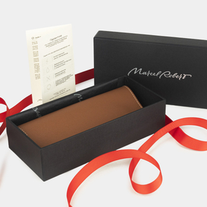 Футляр для очков Lentille из кожи сафьяно, синего цвета